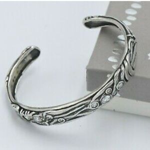 Rare Incentive Silpada Sterling Club Silver Cubic Zirconia Cuff Bracelet